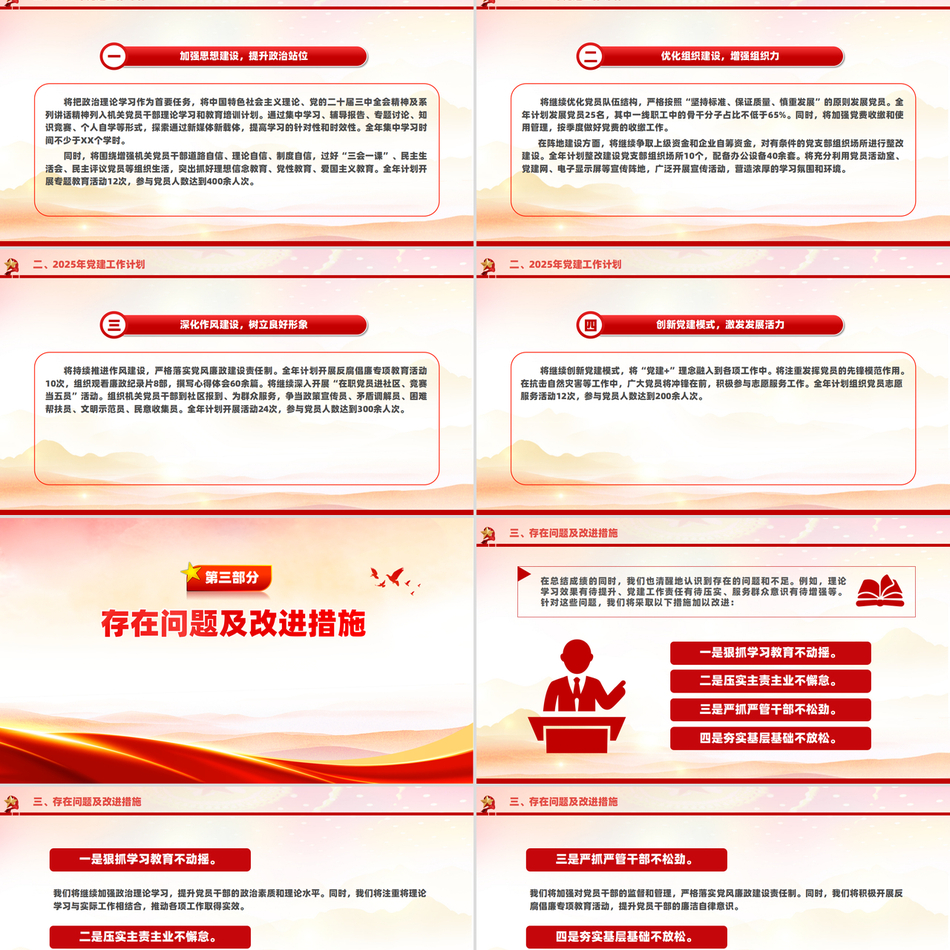 党建工作总结与计划精品课件：党组织建设经验与未来规划系统解析党课PPT