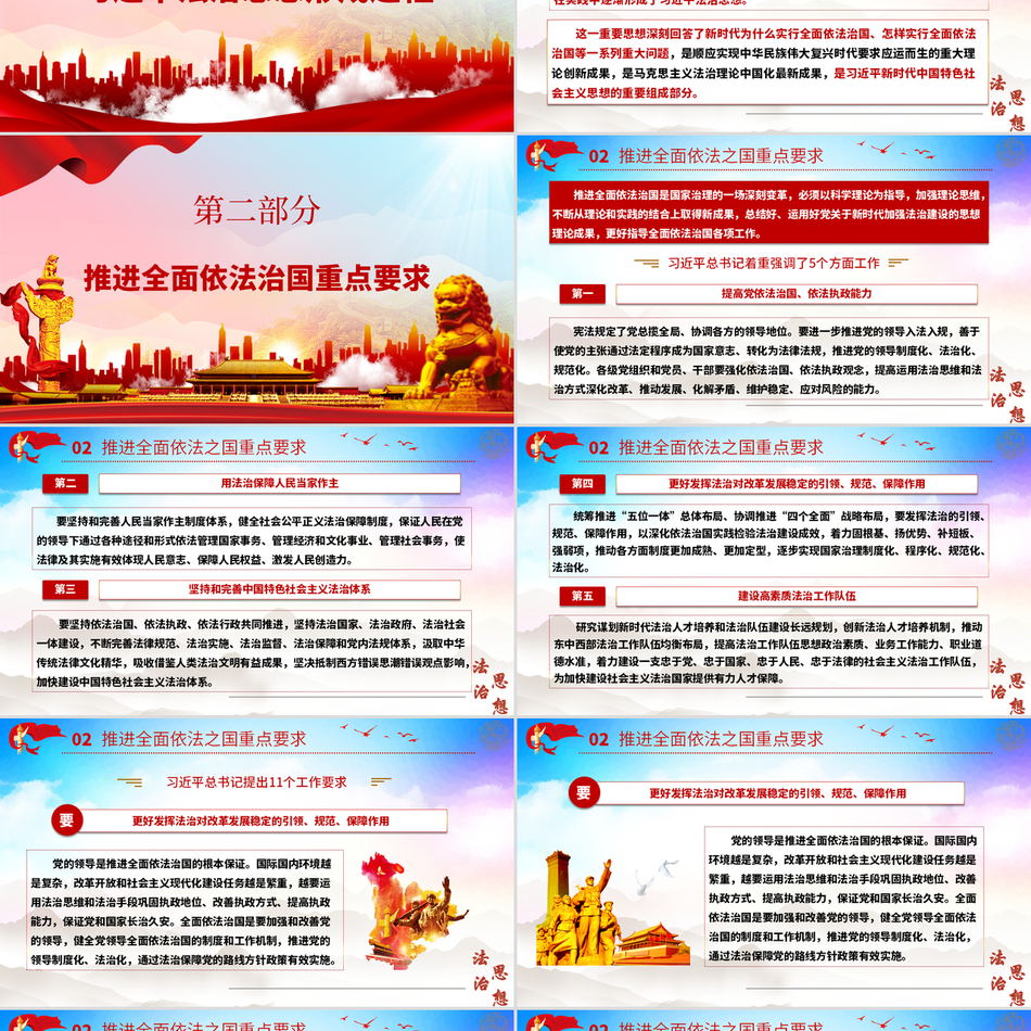 习近平法治思想坚定不移走中国特色社会主义法治道路奋进新征程法制筑根基党课ppt模板