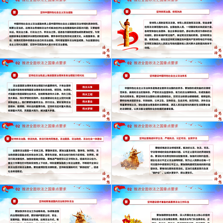 习近平法治思想坚定不移走中国特色社会主义法治道路奋进新征程法制筑根基党课ppt模板