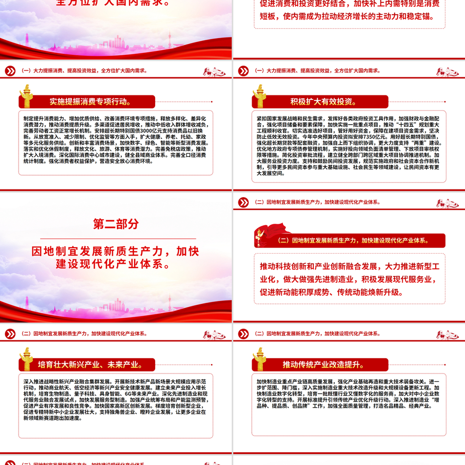 2025政府工作十大任务PPT红色党政风两会精神学习课件