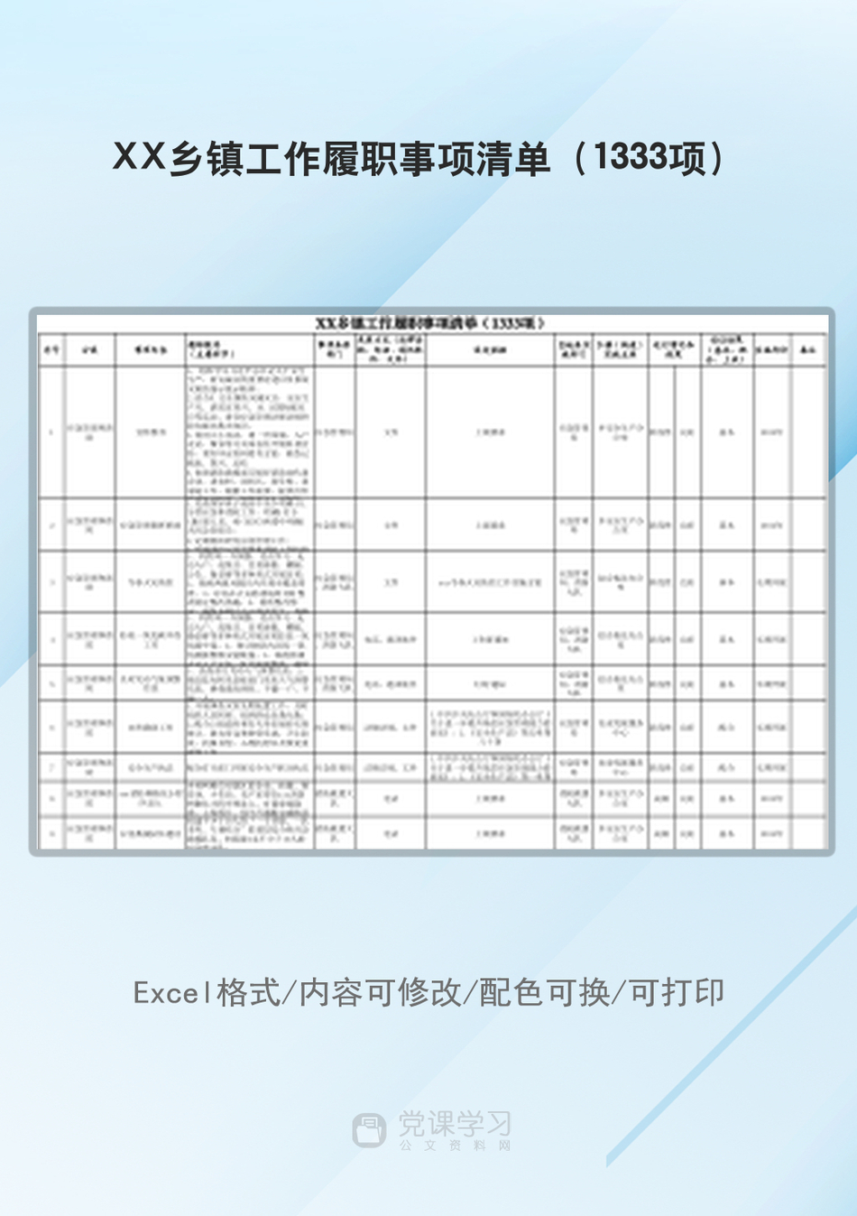 XX乡镇工作履职事项清单（1333项）_第1页