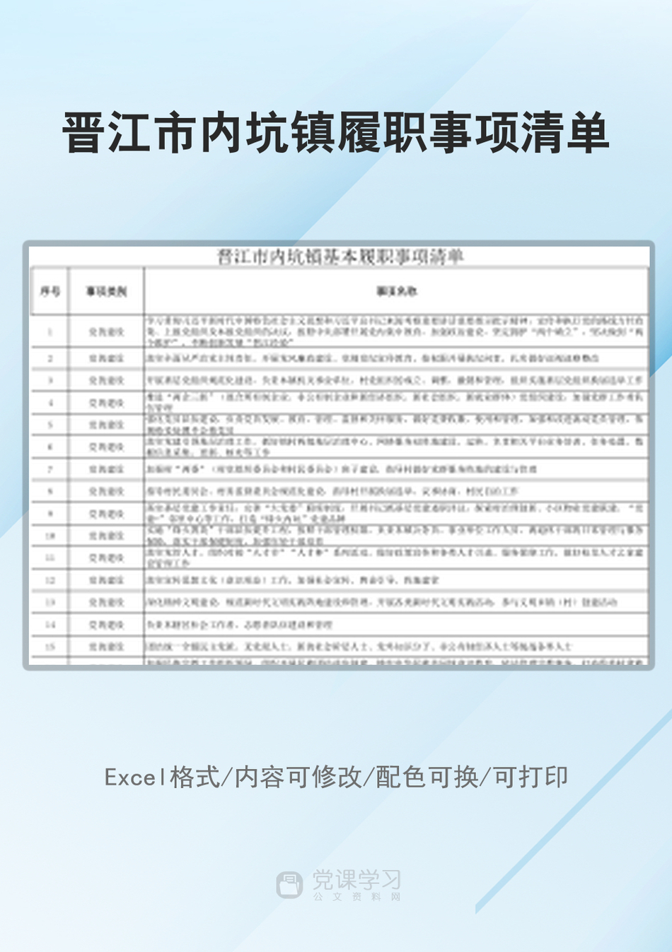 晋江市内坑镇履职事项清单_第1页