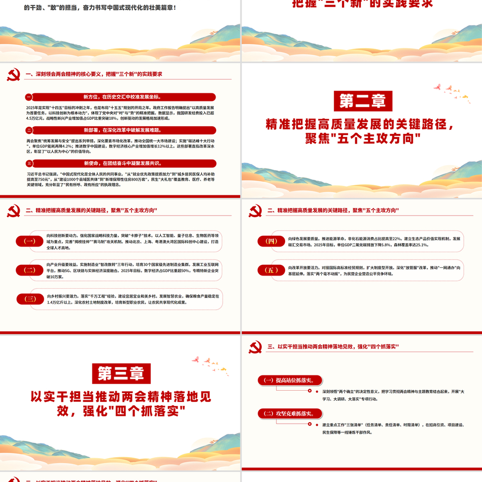 2025两会精神研讨发言学习全国两会精神奋力谱写高质量发展新篇章PPT