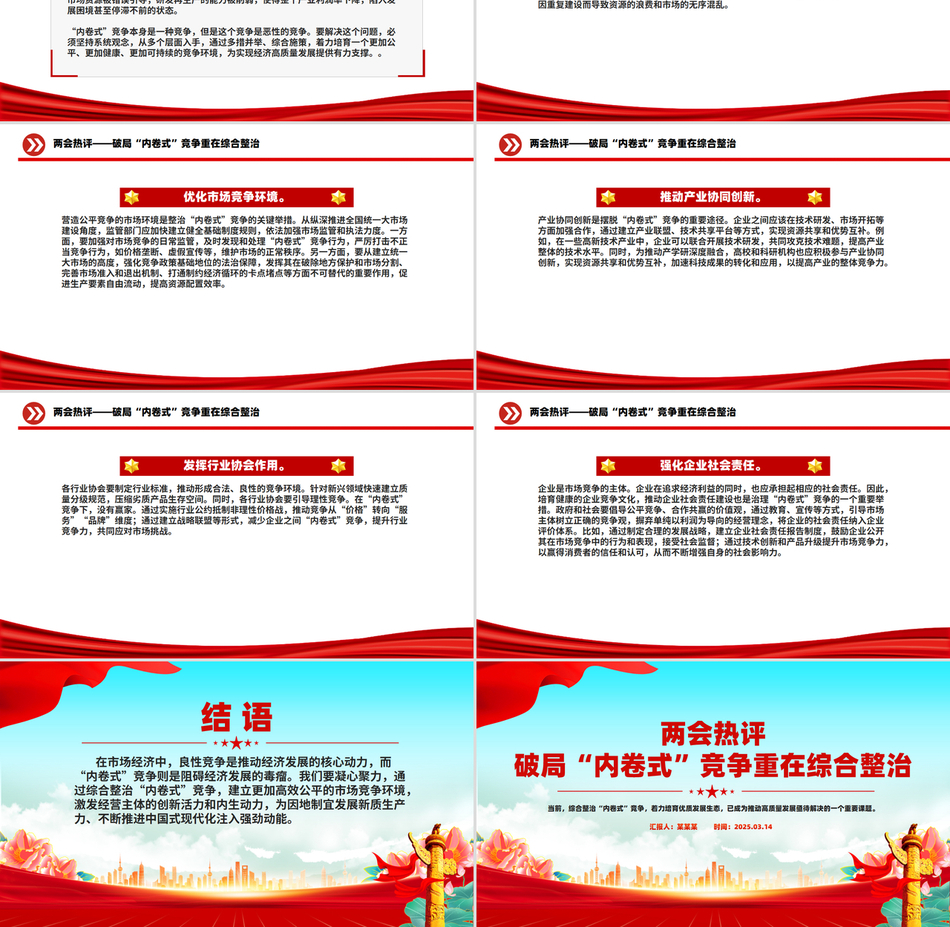 2025年两会破局“内卷式”竞争重在综合整治PPT创意风两会热评课件