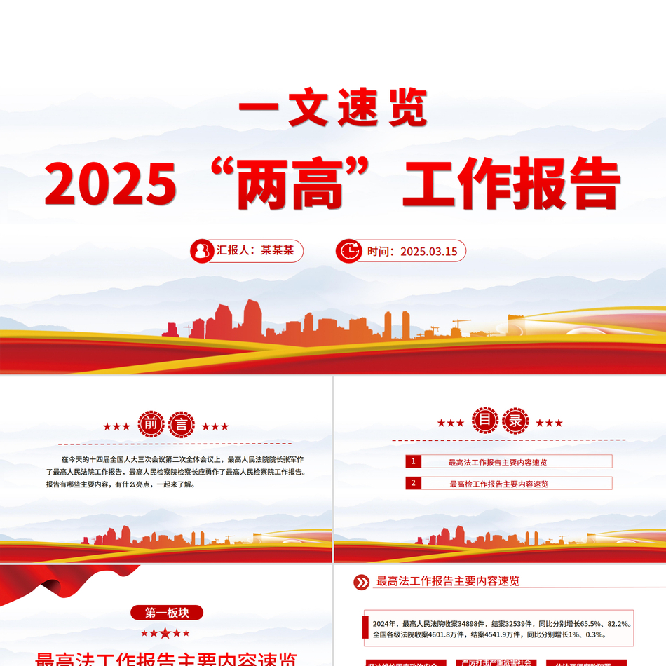 2025年两会专题课件一文速览2025“两高”工作报告PPT