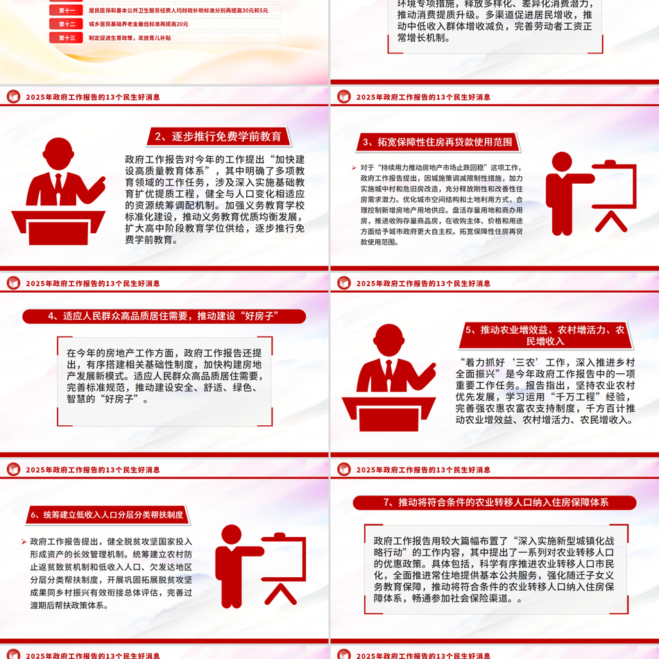 2025年两会政府工作报告的13个民生好消息PPT专题课件