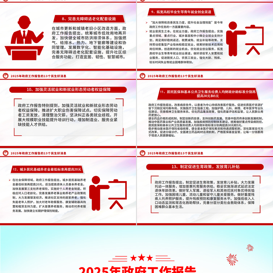 2025年两会政府工作报告的13个民生好消息PPT专题课件