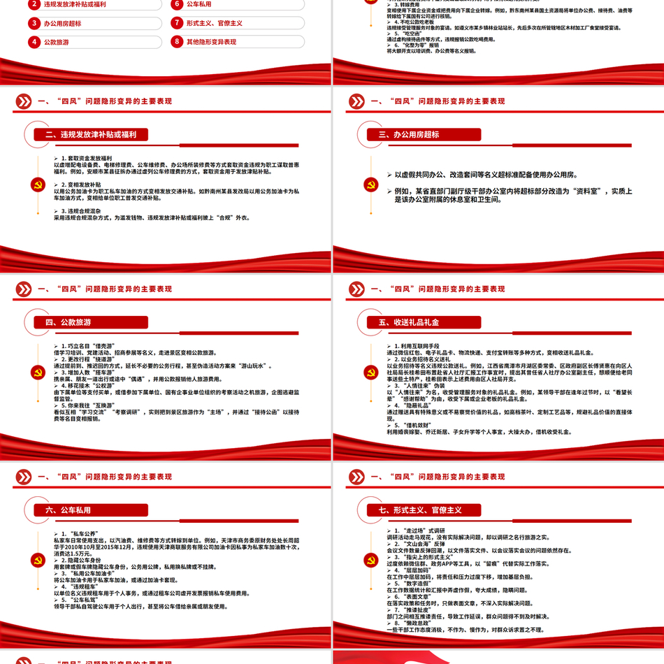 2025年八项规定学习教育廉政微党课PPT_“四风”问题隐形变异有哪些表现
