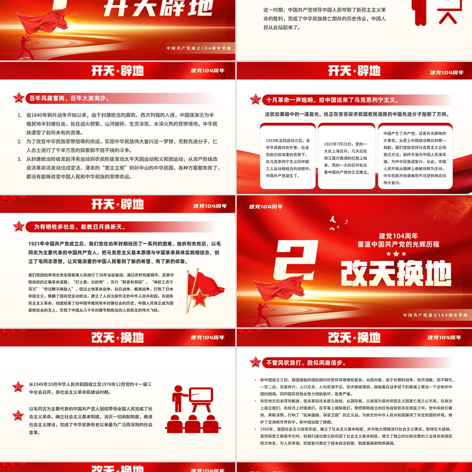 2025重温党的光辉历程建党104周年主题课件