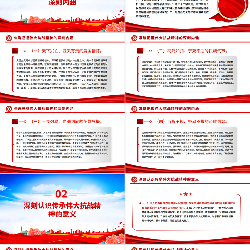 2025精美大气传承伟大抗战精神凝聚奋力推进中国式现代化的精神力量PPT微党课
