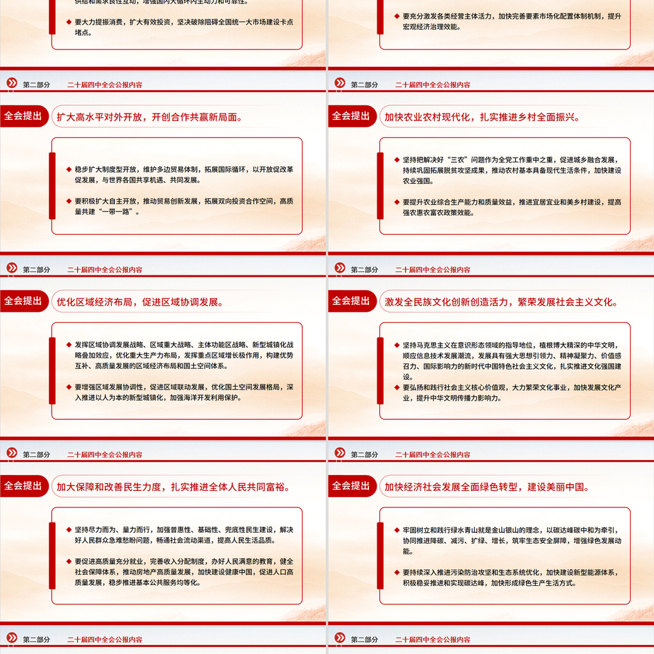 大气精美党的二十届四中全会公报PPT学习贯彻四中全会精神党课课件