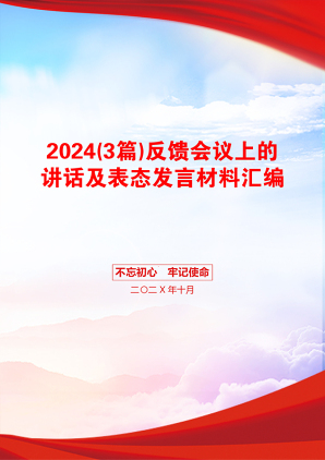 2024(3篇)反馈会议上的讲话及表态发言材料汇编