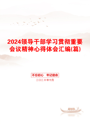 2024领导干部学习贯彻重要会议精神心得体会汇编(篇)