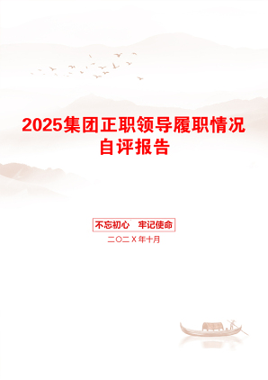 2025集团正职领导履职情况自评报告