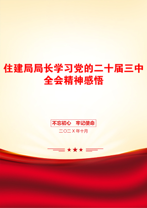 住建局局长学习党的二十届三中全会精神感悟