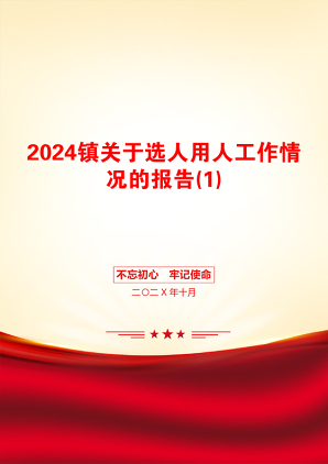 2024镇关于选人用人工作情况的报告(1)