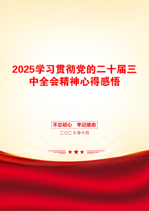 2025学习贯彻党的二十届三中全会精神心得感悟