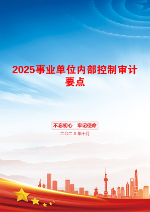 2025事业单位内部控制审计要点