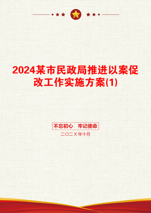 2024某市民政局推进以案促改工作实施方案(1)