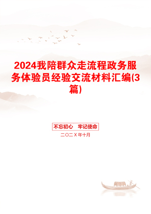 2024我陪群众走流程政务服务体验员经验交流材料汇编(3篇)