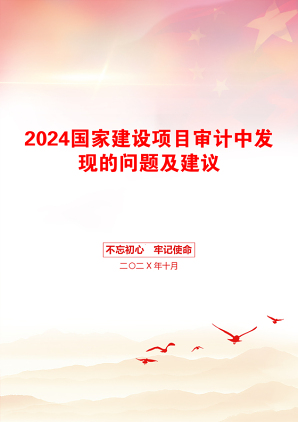 2024国家建设项目审计中发现的问题及建议