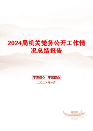 2024局机关党务公开工作情况总结报告