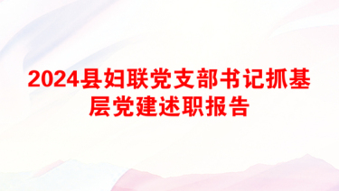 2024县妇联党支部书记抓基层党建述职报告