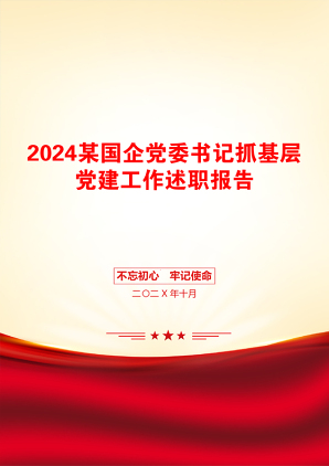 2024某国企党委书记抓基层党建工作述职报告