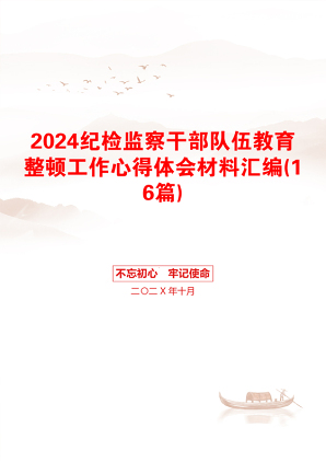 2024纪检监察干部队伍教育整顿工作心得体会材料汇编(16篇)