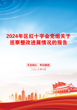 2024年区红十字会党组关于巡察整改进展情况的报告