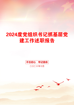 2024度党组织书记抓基层党建工作述职报告