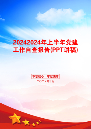 20242024年上半年党建工作自查报告(PPT讲稿)