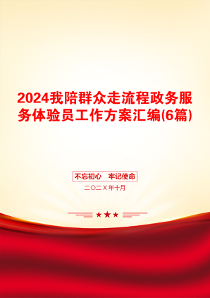 2024我陪群众走流程政务服务体验员工作方案汇编(6篇)