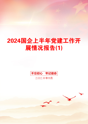 2024国企上半年党建工作开展情况报告(1)