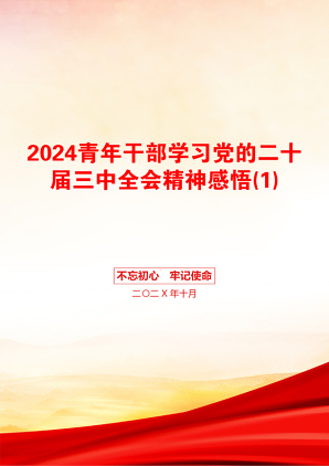 2024青年干部学习党的二十届三中全会精神感悟(1)