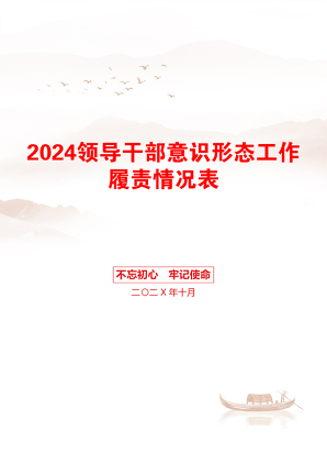 2024领导干部意识形态工作履责情况表