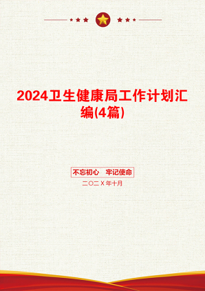 2024卫生健康局工作计划汇编(4篇)