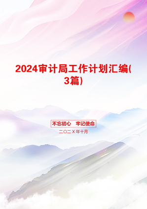 2024审计局工作计划汇编(3篇)