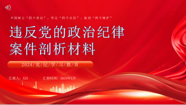 2024党纪学习教育专题党课PPT课件_违反党的政治纪律案件剖析材料党课ppt模板