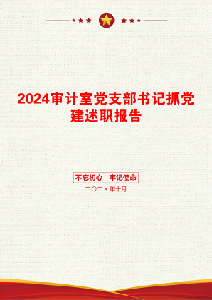 2024审计室党支部书记抓党建述职报告