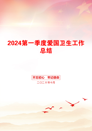 2024第一季度爱国卫生工作总结