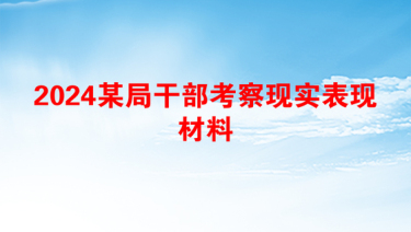 2024某局干部考察现实表现材料