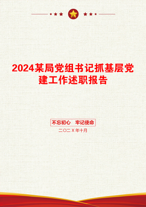 2024某局党组书记抓基层党建工作述职报告