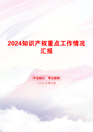 2024知识产权重点工作情况汇报