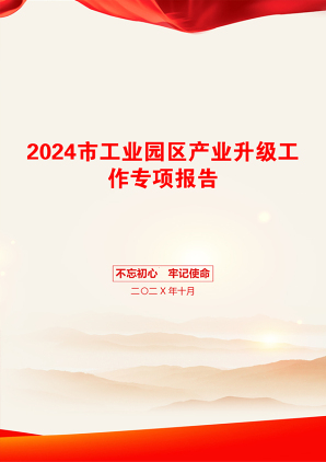 2024市工业园区产业升级工作专项报告