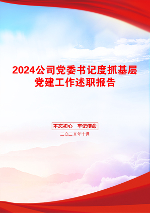 2024公司党委书记度抓基层党建工作述职报告