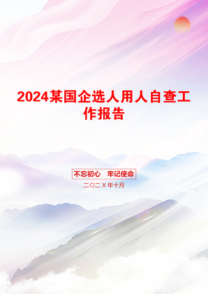 2024某国企选人用人自查工作报告