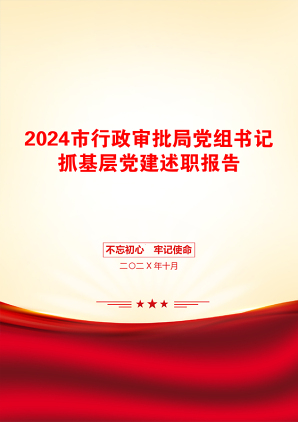 2024市行政审批局党组书记抓基层党建述职报告