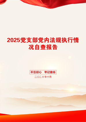 2025党支部党内法规执行情况自查报告