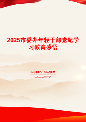 2025市委办年轻干部党纪学习教育感悟